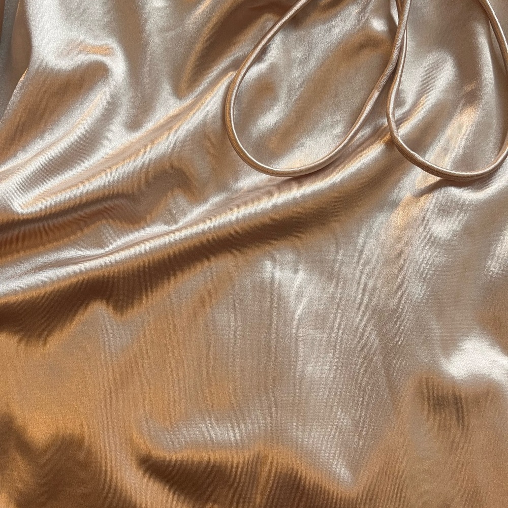 Elegant Satin Cowl Neck Dress - Picture 4 of 4